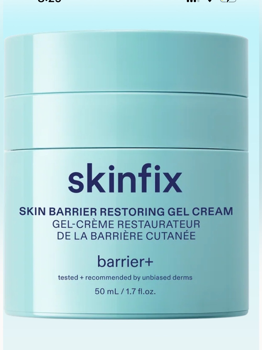 Skin Skinfix Barrier+ Gel Cream in pale blue box
